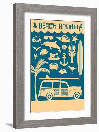 Coastal Icons-Lantern Press-Framed Art Print