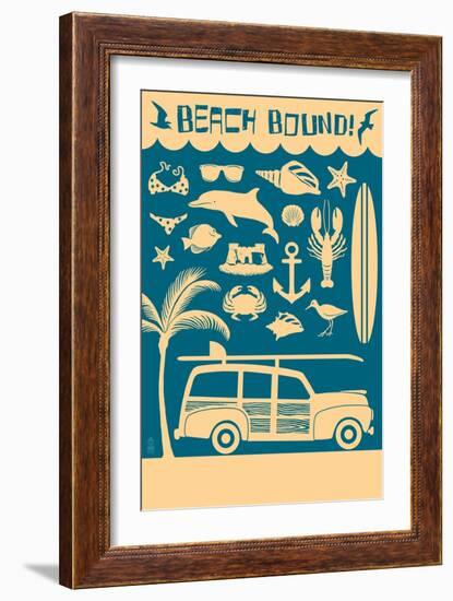 Coastal Icons-Lantern Press-Framed Art Print