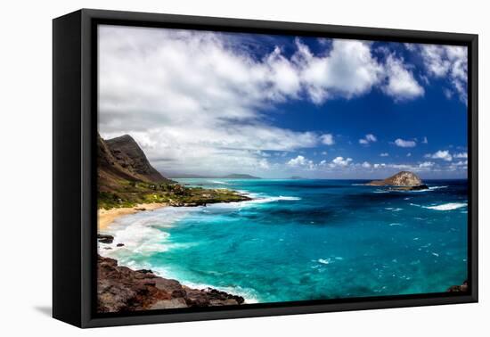 Coastal Landscape Near Makapuu Beach at the East Coast of Oahu, Hawaii, USA-Dirk Rueter-Framed Premier Image Canvas