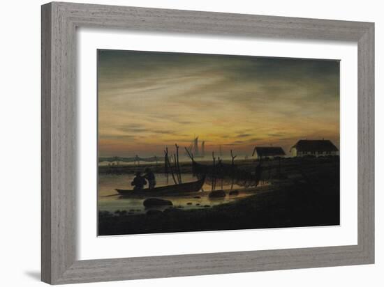 Coastal Landscape, Sunset, Um 1816-1818-Caspar David Friedrich-Framed Giclee Print