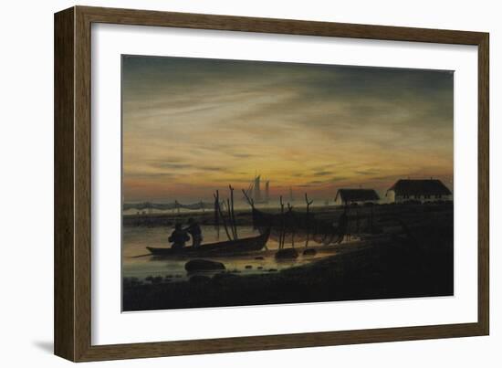 Coastal Landscape, Sunset, Um 1816-1818-Caspar David Friedrich-Framed Giclee Print