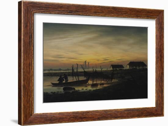 Coastal Landscape, Sunset, Um 1816-1818-Caspar David Friedrich-Framed Giclee Print