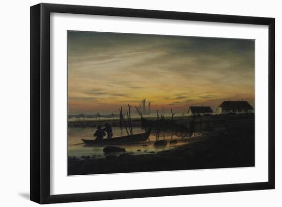 Coastal Landscape, Sunset, Um 1816-1818-Caspar David Friedrich-Framed Giclee Print