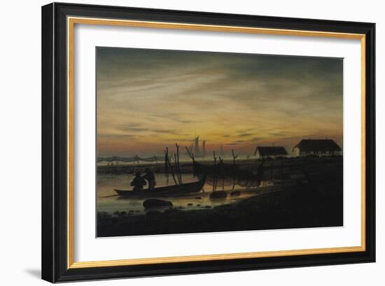 Coastal Landscape, Sunset, Um 1816-1818-Caspar David Friedrich-Framed Giclee Print