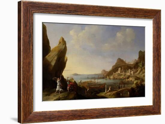 Coastal Landscape with Balaam and the Ass, 1634-Bartholomeus Breenbergh-Framed Giclee Print