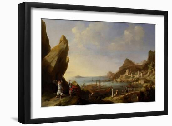 Coastal Landscape with Balaam and the Ass, 1634-Bartholomeus Breenbergh-Framed Giclee Print