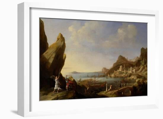 Coastal Landscape with Balaam and the Ass, 1634-Bartholomeus Breenbergh-Framed Giclee Print