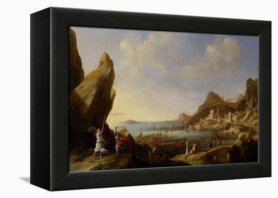 Coastal Landscape with Balaam and the Ass, 1634-Bartholomeus Breenbergh-Framed Premier Image Canvas