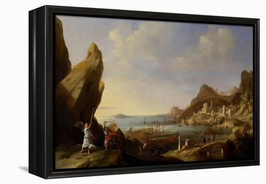 Coastal Landscape with Balaam and the Ass, 1634-Bartholomeus Breenbergh-Framed Premier Image Canvas