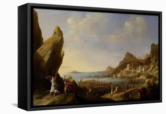 Coastal Landscape with Balaam and the Ass, 1634-Bartholomeus Breenbergh-Framed Premier Image Canvas