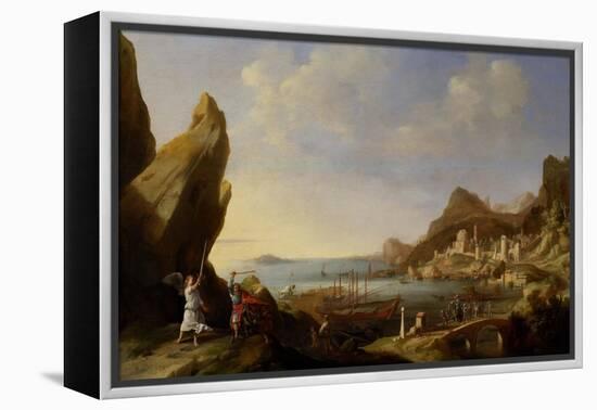 Coastal Landscape with Balaam and the Ass, 1634-Bartholomeus Breenbergh-Framed Premier Image Canvas