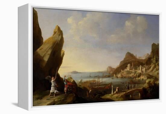 Coastal Landscape with Balaam and the Ass, 1634-Bartholomeus Breenbergh-Framed Premier Image Canvas