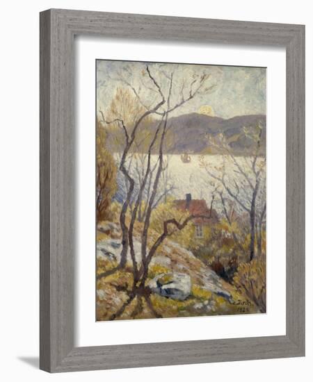 Coastal Landscape with Houses, 1924-Harriet Backer-Framed Giclee Print