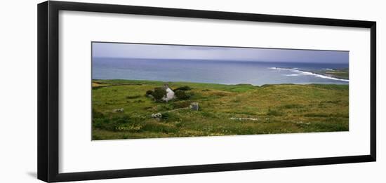 Coastal Landscape with White Stone House, Galway Bay, the Burren Region, Ireland-null-Framed Photographic Print