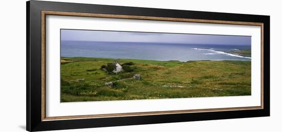 Coastal Landscape with White Stone House, Galway Bay, the Burren Region, Ireland-null-Framed Photographic Print