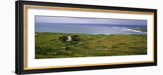 Coastal Landscape with White Stone House, Galway Bay, the Burren Region, Ireland-null-Framed Photographic Print