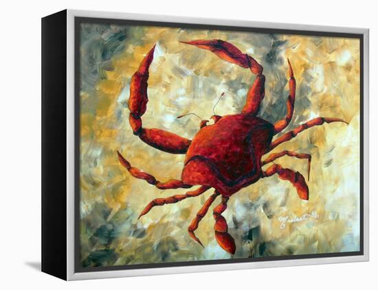 Coastal Luxe Crab-Megan Aroon Duncanson-Framed Stretched Canvas