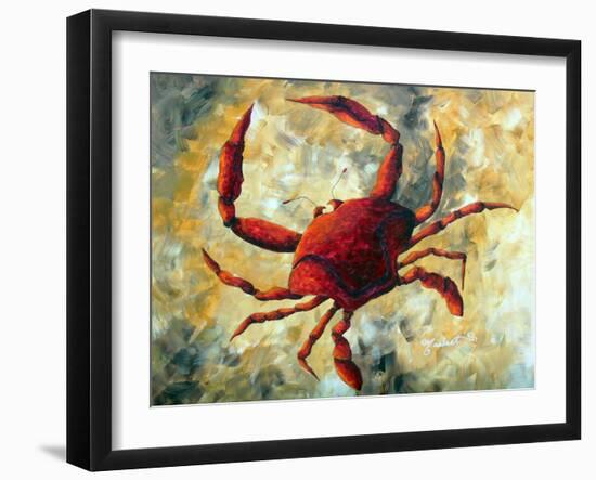 Coastal Luxe Crab-Megan Aroon Duncanson-Framed Art Print