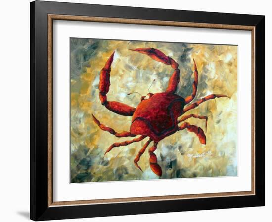 Coastal Luxe Crab-Megan Aroon Duncanson-Framed Art Print