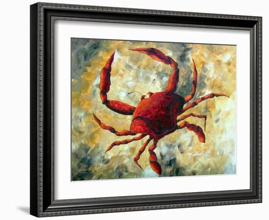 Coastal Luxe Crab-Megan Aroon Duncanson-Framed Art Print