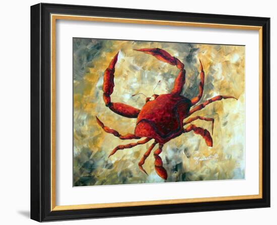 Coastal Luxe Crab-Megan Aroon Duncanson-Framed Art Print