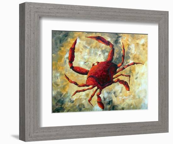 Coastal Luxe Crab-Megan Aroon Duncanson-Framed Art Print