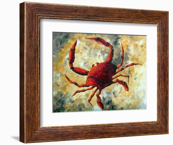 Coastal Luxe Crab-Megan Aroon Duncanson-Framed Art Print