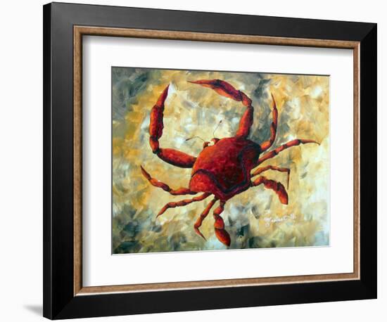 Coastal Luxe Crab-Megan Aroon Duncanson-Framed Art Print