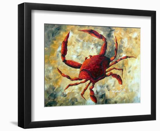 Coastal Luxe Crab-Megan Aroon Duncanson-Framed Art Print