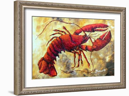 Coastal Luxe Lobster-Megan Aroon Duncanson-Framed Art Print