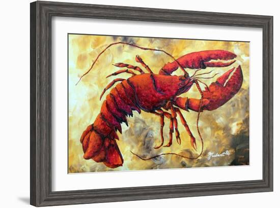 Coastal Luxe Lobster-Megan Aroon Duncanson-Framed Art Print