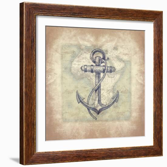 Coastal Map II-Jace Grey-Framed Art Print