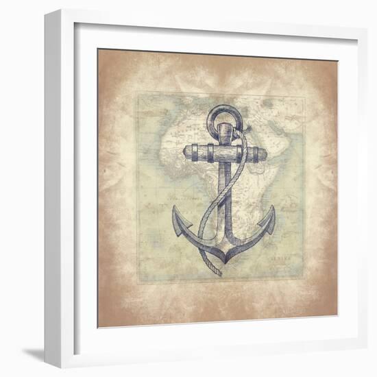 Coastal Map II-Jace Grey-Framed Art Print