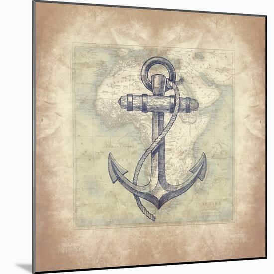 Coastal Map II-Jace Grey-Mounted Art Print