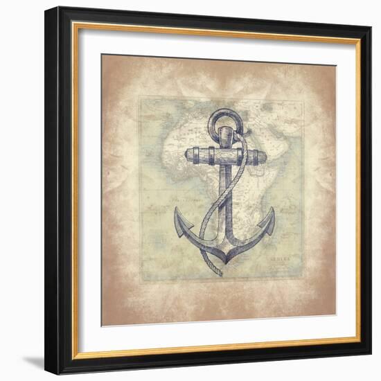 Coastal Map II-Jace Grey-Framed Art Print