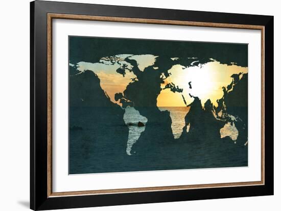 Coastal Map-Susan Bryant-Framed Art Print