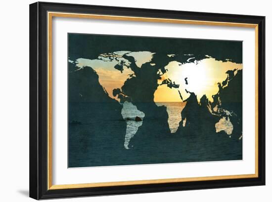 Coastal Map-Susan Bryant-Framed Art Print