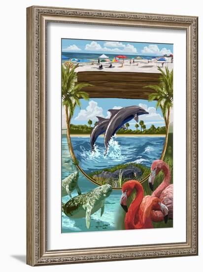 Coastal Montage-Lantern Press-Framed Art Print