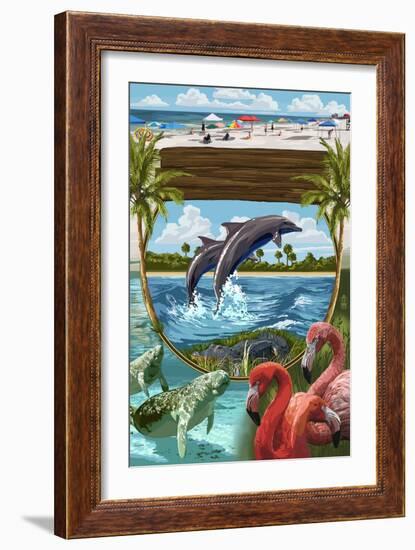 Coastal Montage-Lantern Press-Framed Art Print