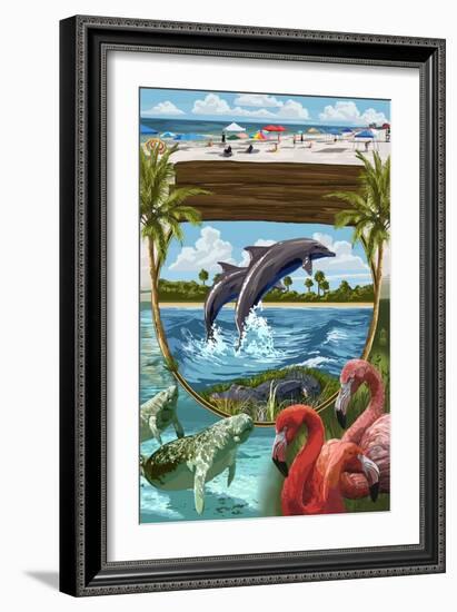 Coastal Montage-Lantern Press-Framed Art Print