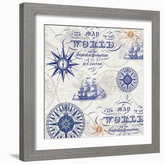 Coastal Navigation 3-Lula Bijoux & Company-Framed Art Print