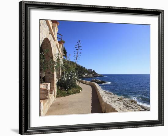 Coastal Path, Cap D'Ail, Cote D'Azur, Provence, French Riviera, Mediterranean, France, Europe-Wendy Connett-Framed Photographic Print