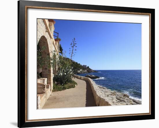 Coastal Path, Cap D'Ail, Cote D'Azur, Provence, French Riviera, Mediterranean, France, Europe-Wendy Connett-Framed Photographic Print