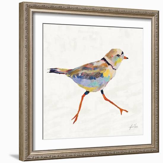 Coastal Plover I Linen-Jeanette Vertentes-Framed Art Print