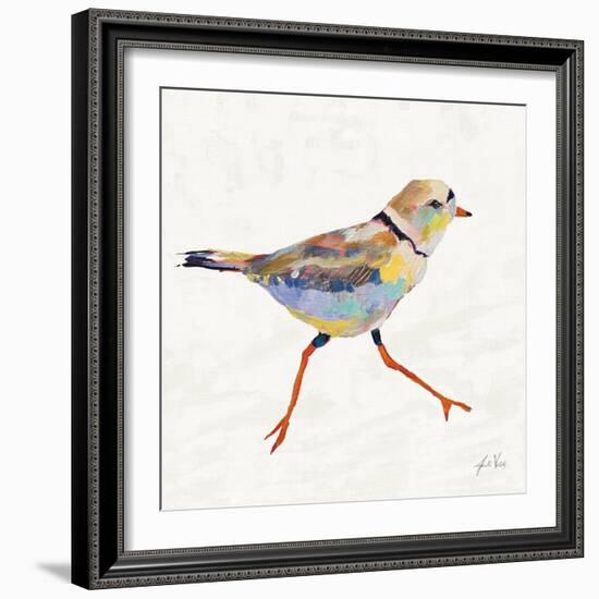 Coastal Plover I Linen-Jeanette Vertentes-Framed Art Print