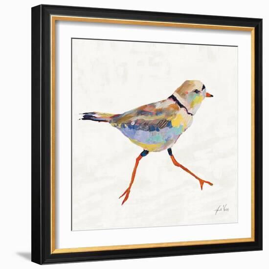 Coastal Plover I Linen-Jeanette Vertentes-Framed Art Print