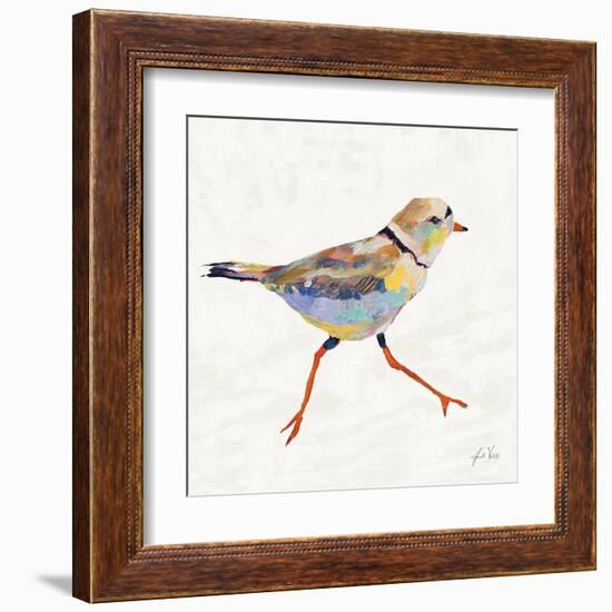 Coastal Plover I Linen-Jeanette Vertentes-Framed Art Print