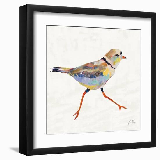 Coastal Plover I Linen-Jeanette Vertentes-Framed Art Print