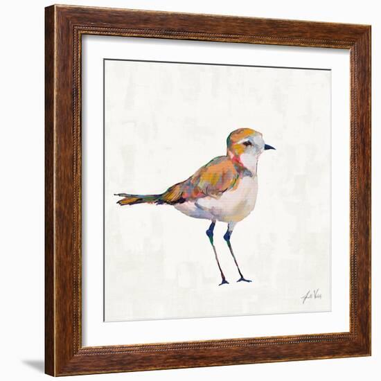 Coastal Plover III Linen-Jeanette Vertentes-Framed Art Print