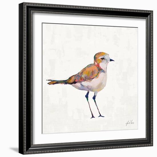 Coastal Plover III Linen-Jeanette Vertentes-Framed Art Print